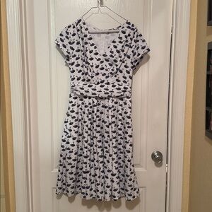EShakti dress White with Swan 🦢 Print Sz 10 pockets NWOT